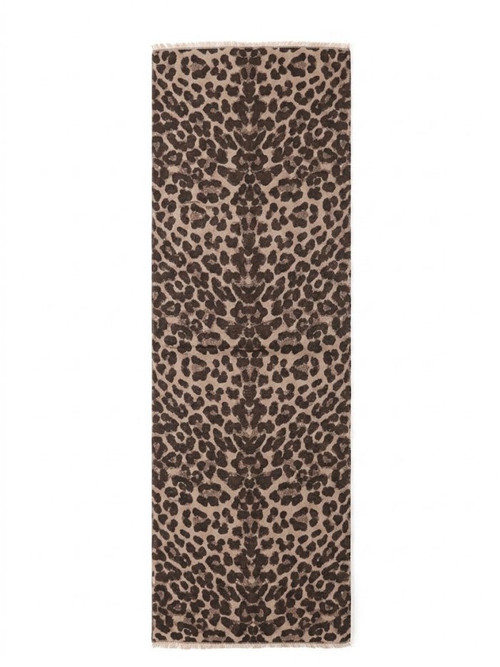 Bufanda estampada de leopardo y acabado desflecado