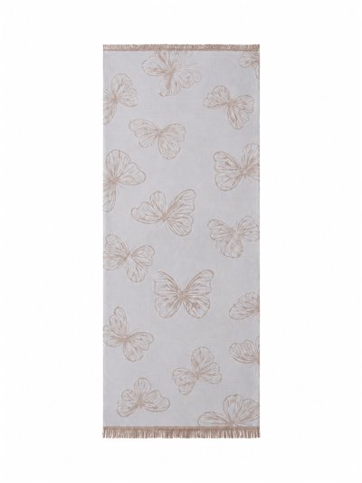Sciarpa stampata con farfalle e frange sottili