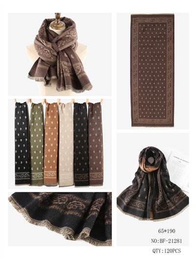 Bufanda estampada paisley y acabado desflecado 2