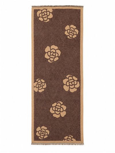 Sciarpa con stampa floreale e orlo sfrangiato