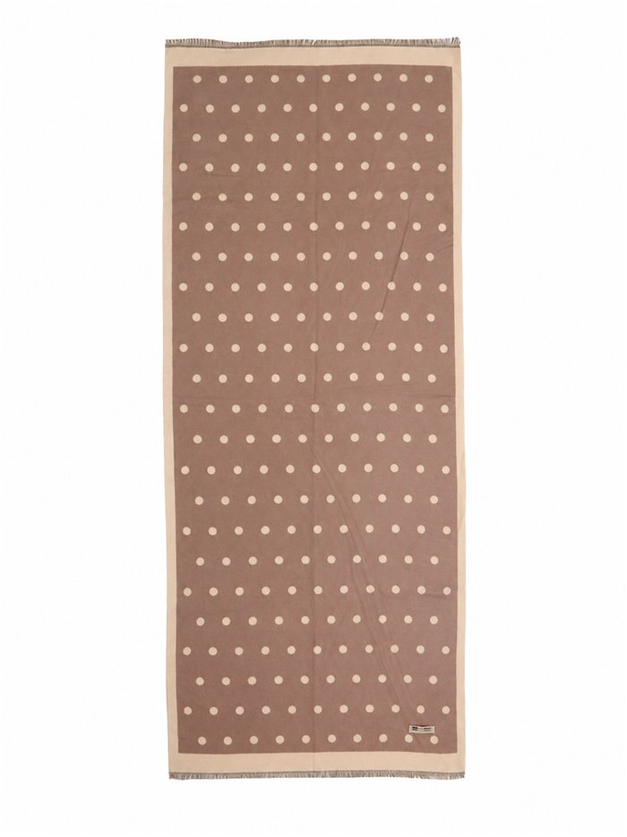 Schal mit Polka-Dot-Muster und ausgefranstem Saum