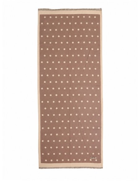 Schal mit Polka-Dot-Muster und ausgefranstem Saum