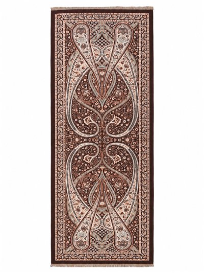 Lenço clássico com estampa paisley e acabamento desfiado.