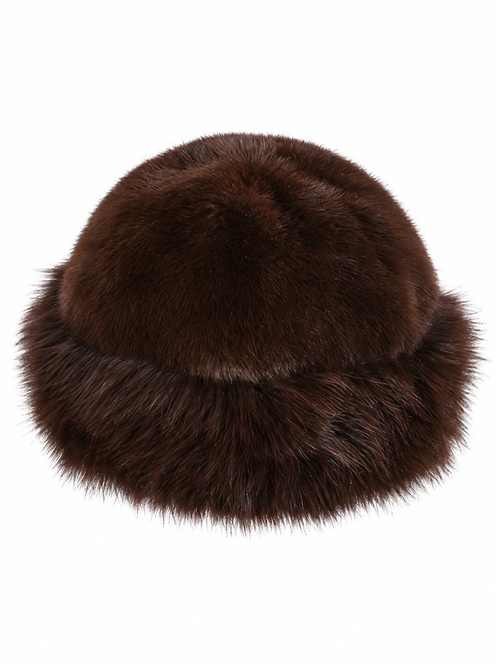 Chapeau en fausse fourrure à revers