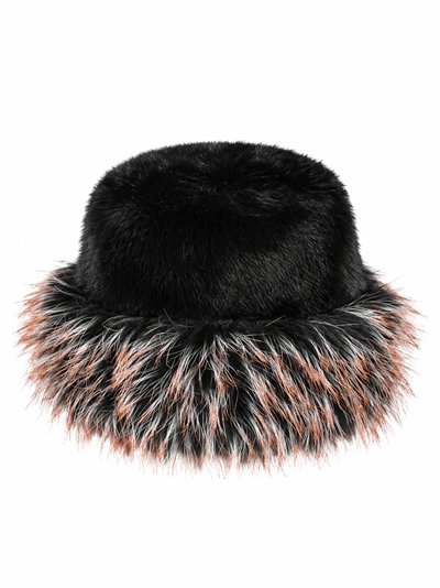 Gorro de pelo sintético bicolor