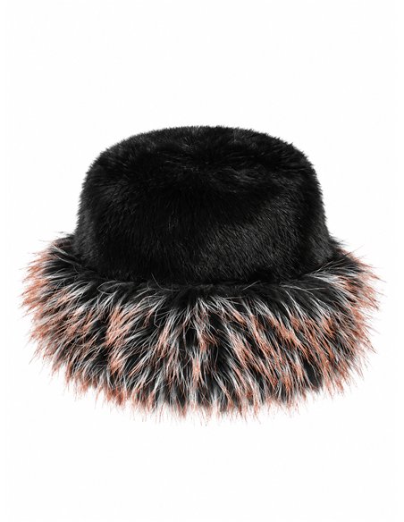 Gorro de pelo sintético bicolor