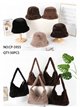 Conjunto gorro y bolso de pelo sintético