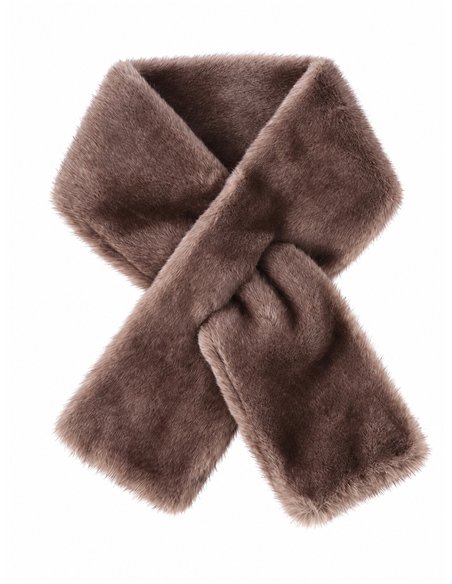 Cuello cruzado de pelo sintético