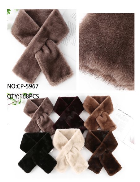 Cuello cruzado de pelo sintético