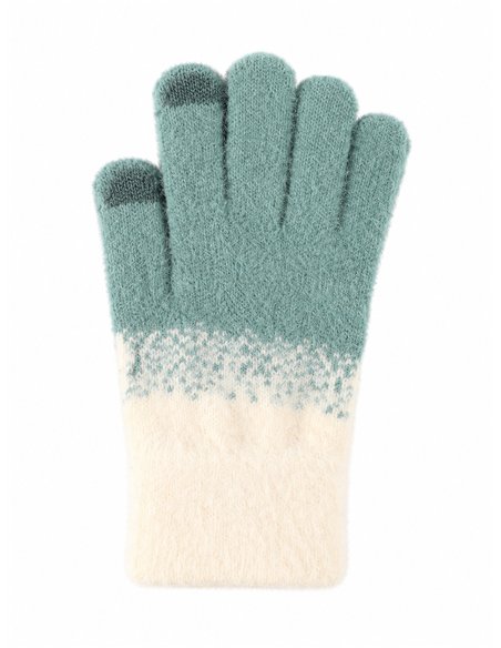 Guantes bicolor de punto