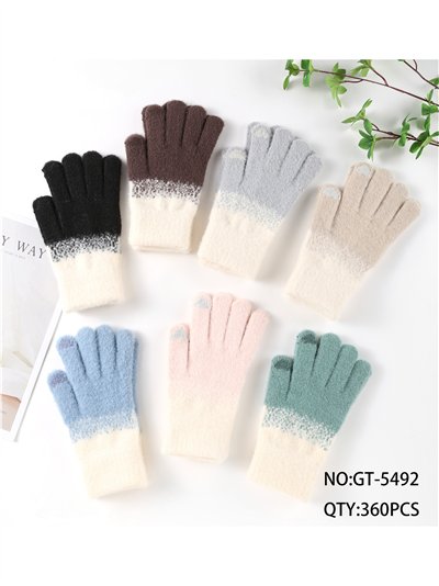 Guantes bicolor de punto 2