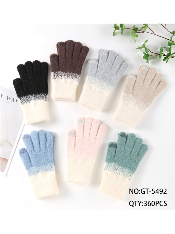 Guantes bicolor de punto