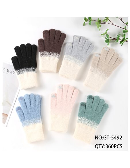 Guantes bicolor de punto
