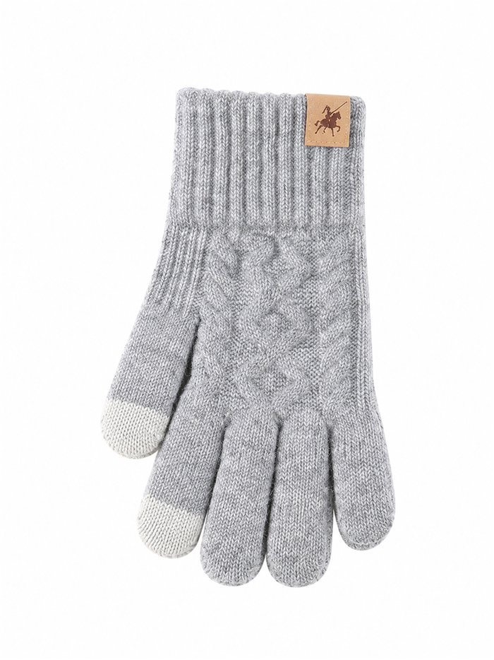Guantes de punto trenzado