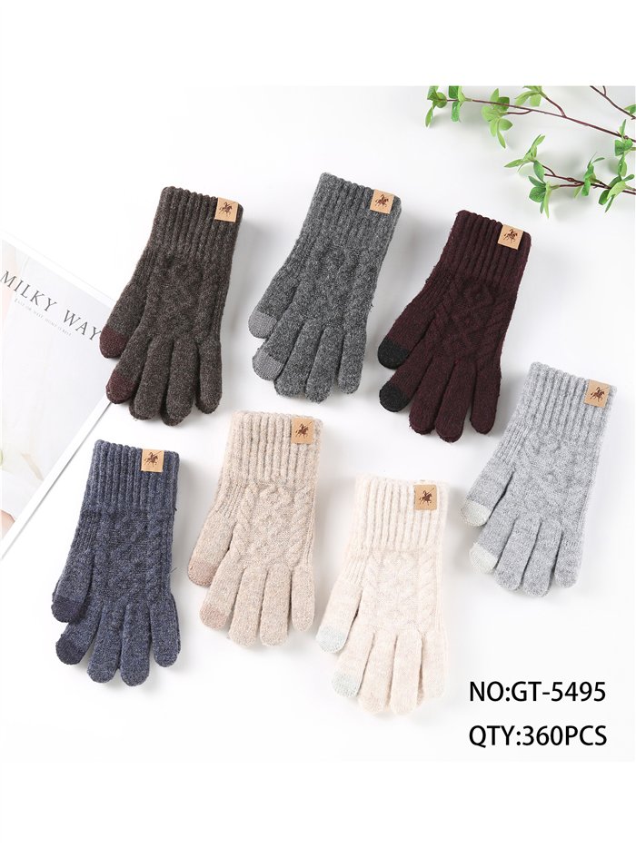 Guantes de punto trenzado