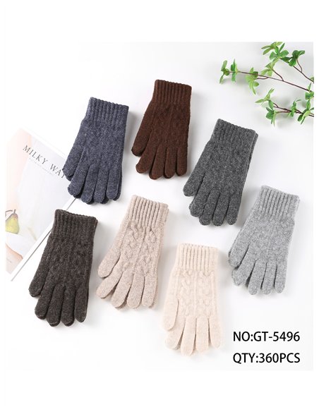 Guantes de punto trenzado