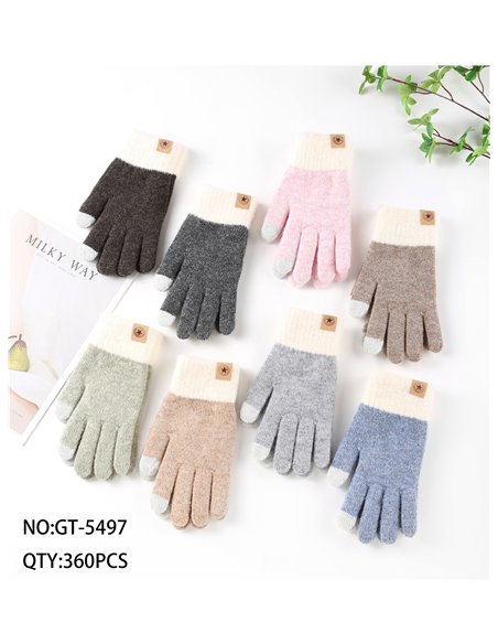 Guantes puño bicolor