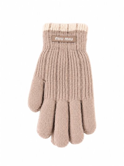 Guantes de punto puño a contraste