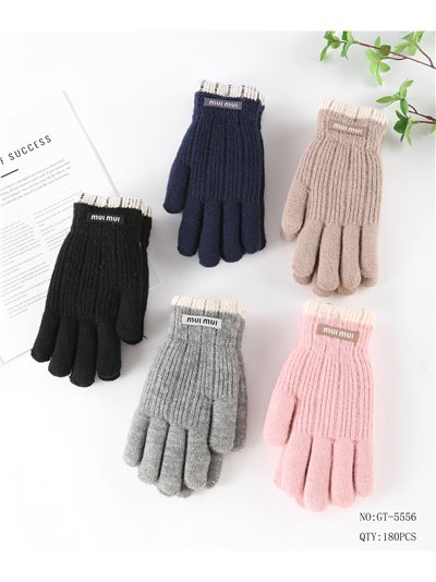 Guantes de punto puño a contraste 2