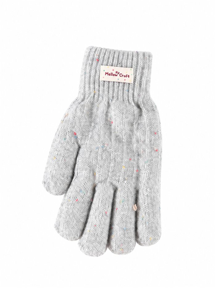 Guantes de punto efecto jaspeado