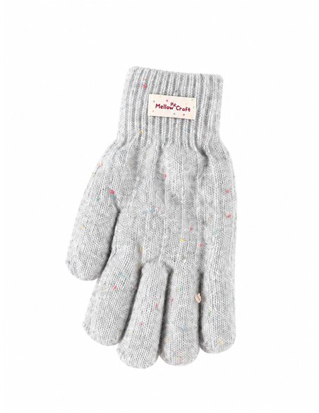 Guantes de punto efecto jaspeado