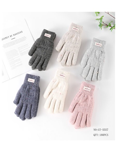 Guantes de punto efecto jaspeado
