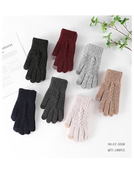 Guantes de punto trenzado