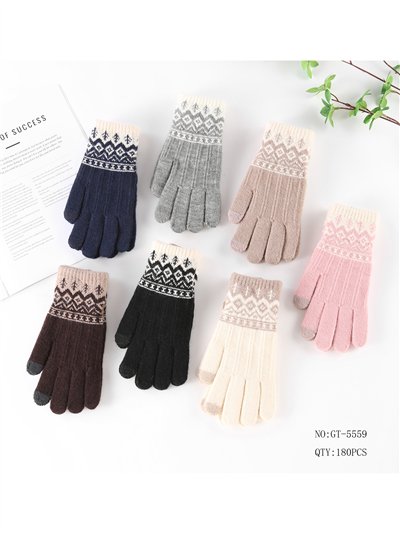 Guantes de punto estampado nórdico 2