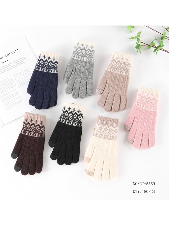 Guantes de punto estampado nórdico