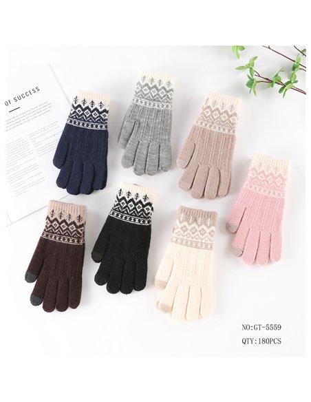 Guantes de punto estampado nórdico