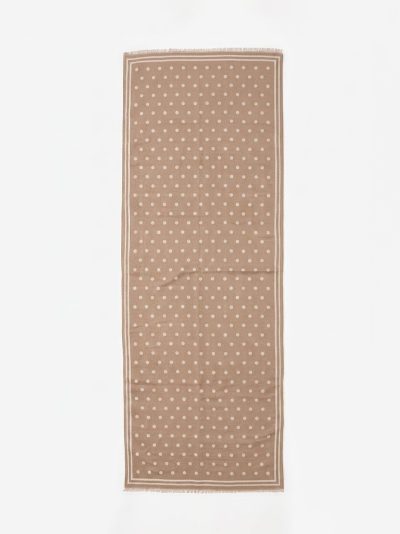 Sciarpa classica a pois con bordo a righe a contrasto | BF-BF-21139