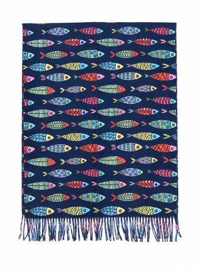 Bufanda estampado peces con flecos