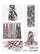 Schal mit Toile-de-Jouy-Muster und Fransen