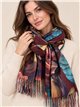 Maxi-Schal mit Blumenmuster und Fransen