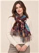Maxi-Schal mit Blumenmuster und Fransen