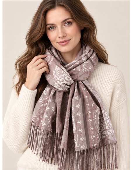 Lenço Paisley com franjas
