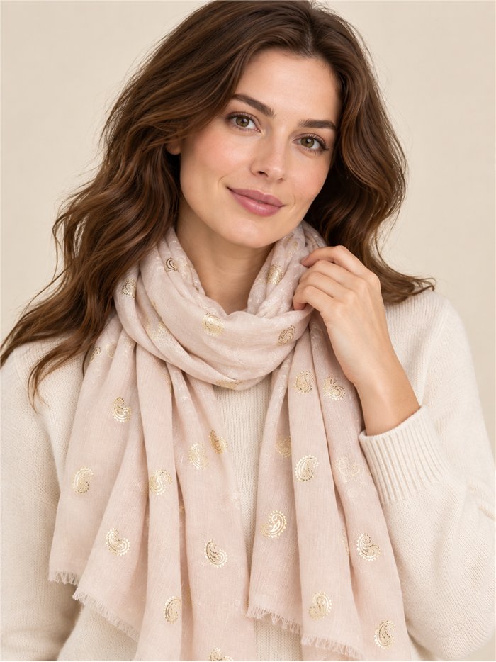 Fular paisley metalizado