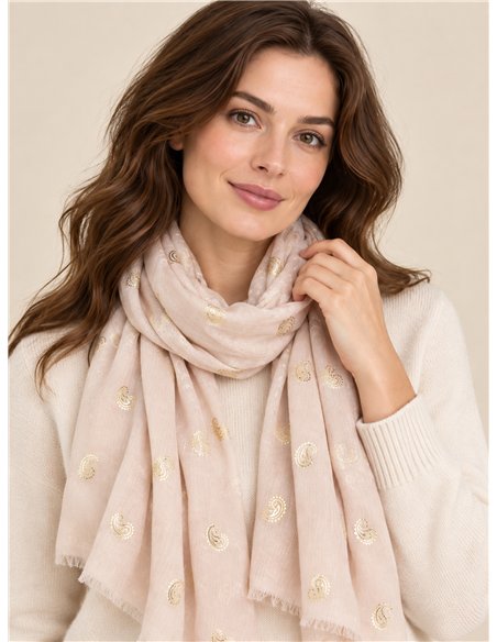 Fular paisley metalizado