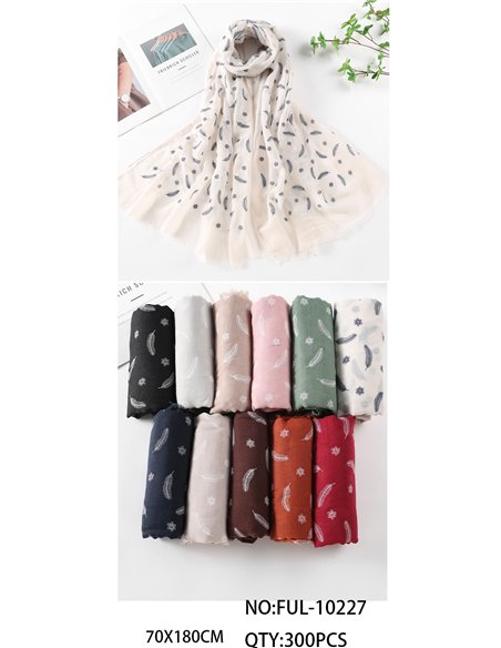 Fular plumas y flores