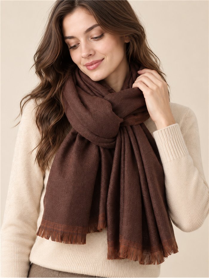 Sciarpa semplice con bordo a contrasto