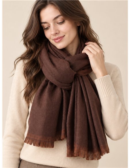 Sciarpa semplice con bordo a contrasto