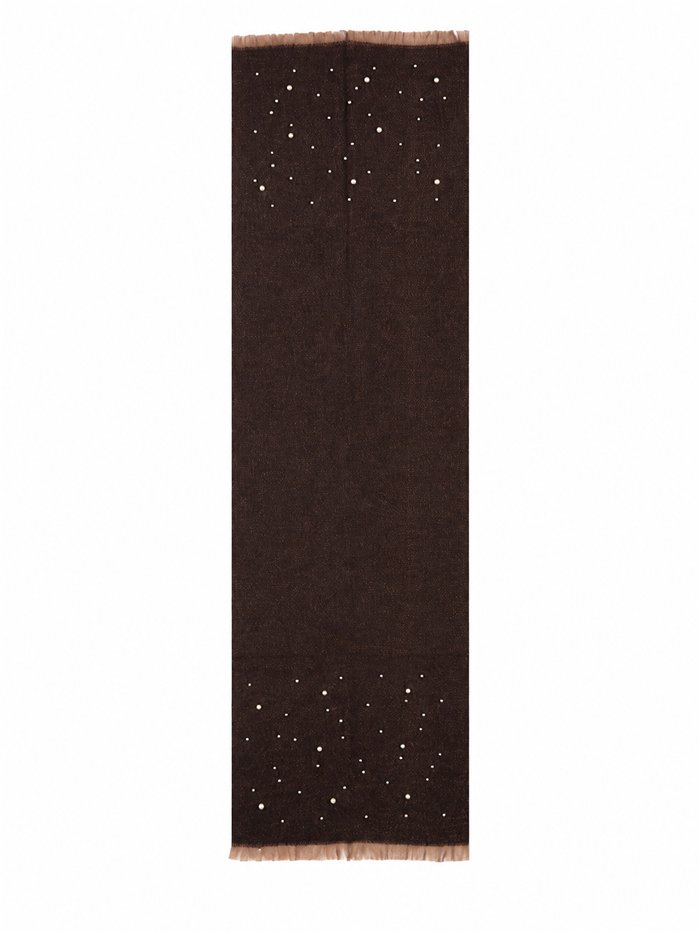 Lenço com pérolas e strass