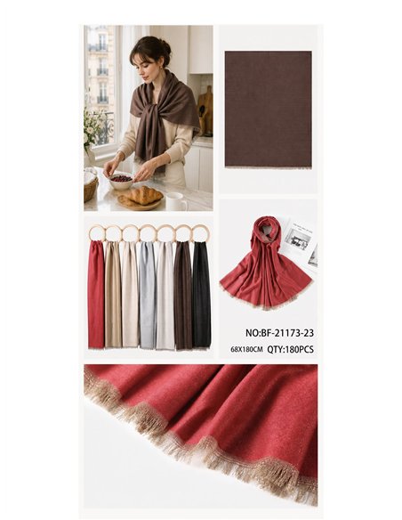 Lenço liso com borda metálica