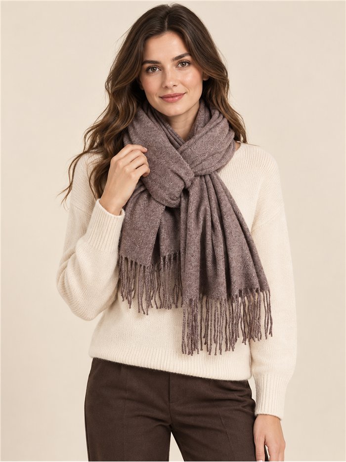 sciarpa screziata con frange