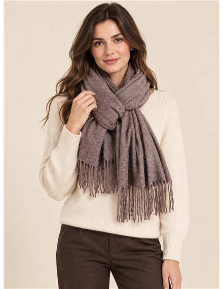 sciarpa screziata con frange