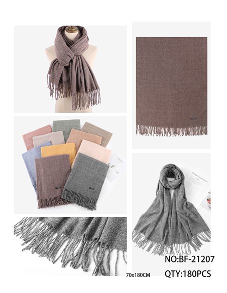 sciarpa screziata con frange