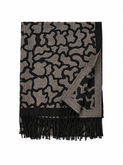 Bufanda estampado abstracto con flecos