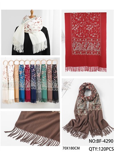 Bufanda floral con cenefa paisley 2