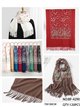 Bufanda floral con cenefa paisley