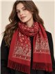 Bufanda floral con cenefa paisley